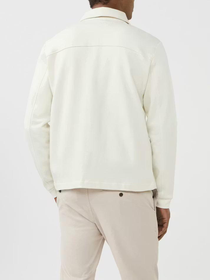 Jacklyn's Fashions Men's White Jersey Knit Overshirt Jacket