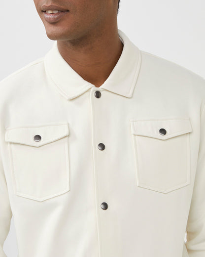 Jacklyn's Fashions Men's White Jersey Knit Overshirt Jacket
