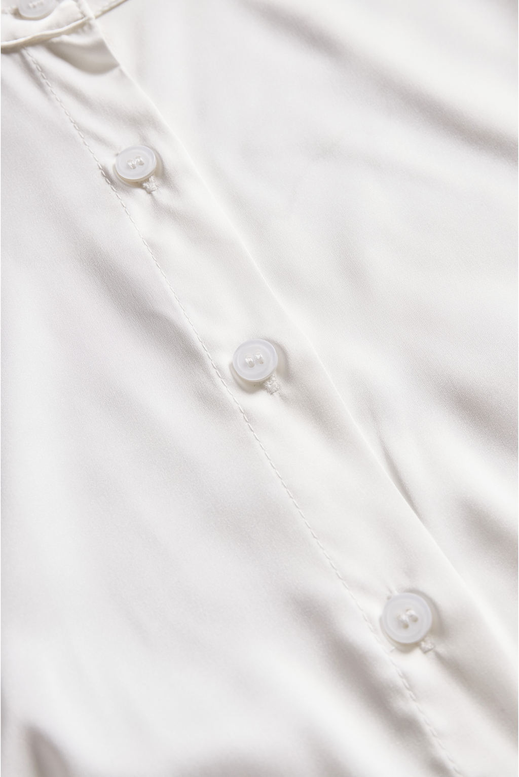 White Silk Satin Band Collar Blouse by Stylish Polish 