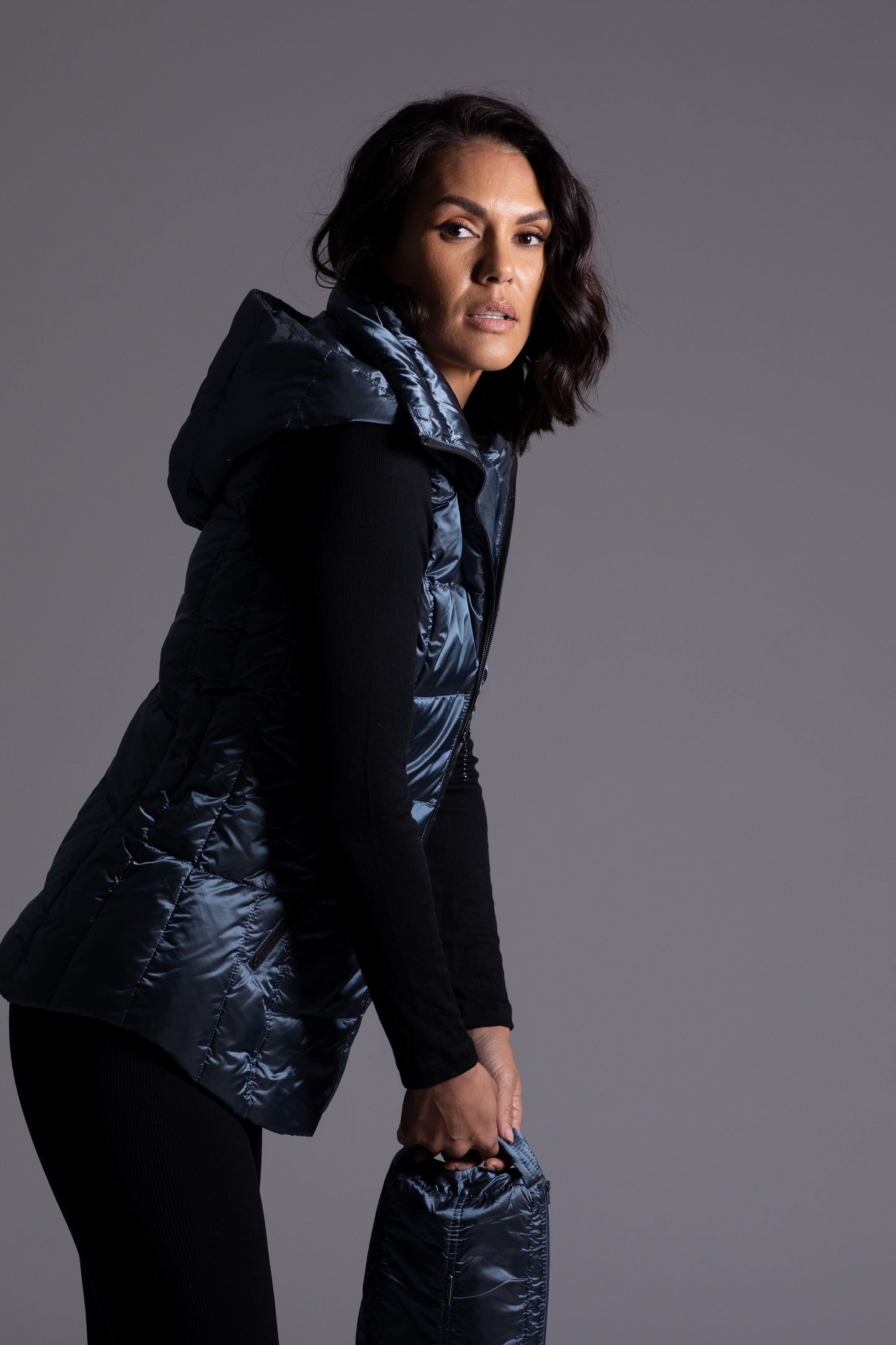 Jacklyn's Fashions Women's Metallic Puffer Vest