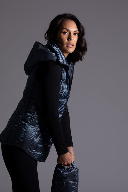 Jacklyn's Fashions Women's Metallic Puffer Vest