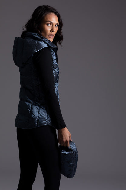 Jacklyn's Fashions Women's Metallic Puffer Vest